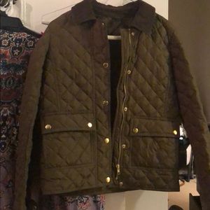 JCREW puffy field jacket green XS